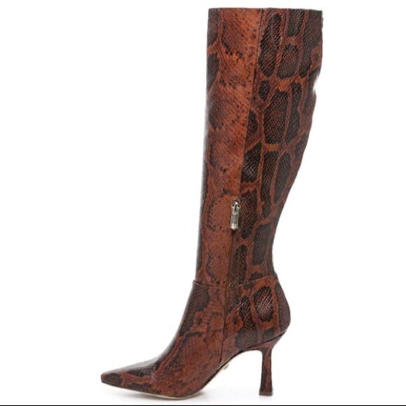 LEATHER SNAKE KNEE-HIGH BOOTS - Picture 9 of 12